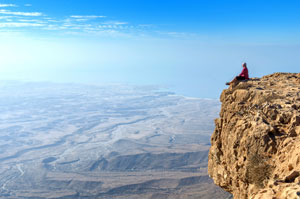 Wschód słońca na szczycie Jabal Samhan, Oman